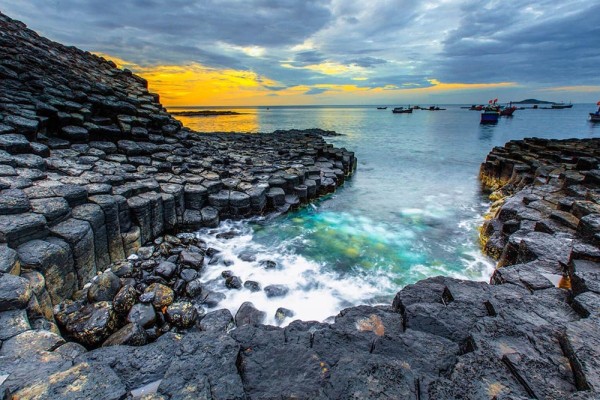 The Sea Cliff of Stone Plates in Phu Yen, Vietnam