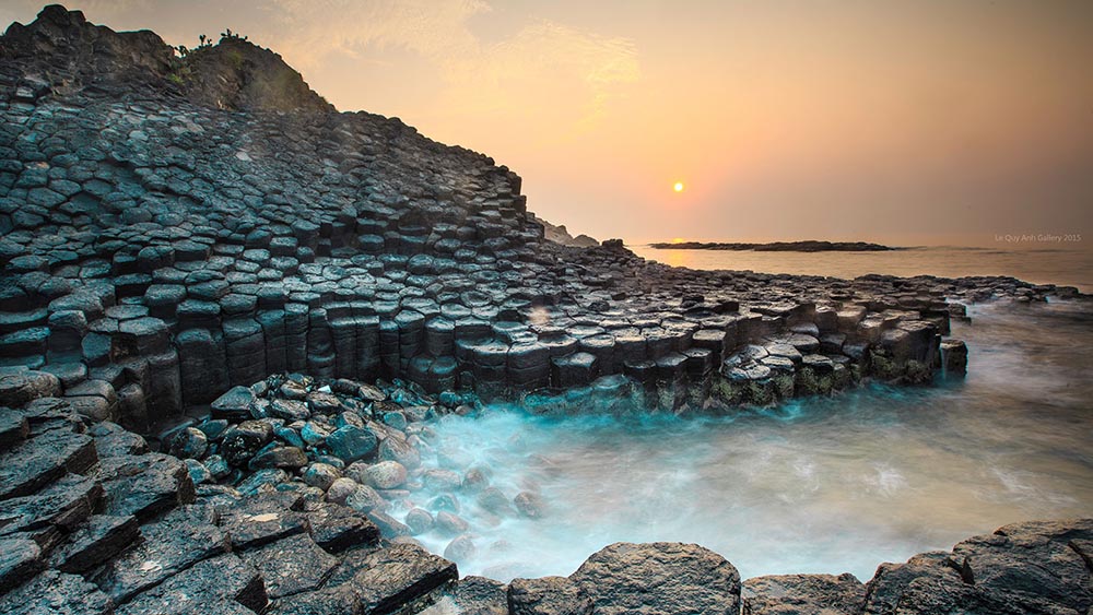 The Sea Cliff of Stone Plates in Phu Yen, Vietnam