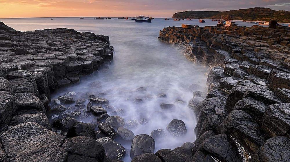 The Sea Cliff of Stone Plates in Phu Yen, Vietnam