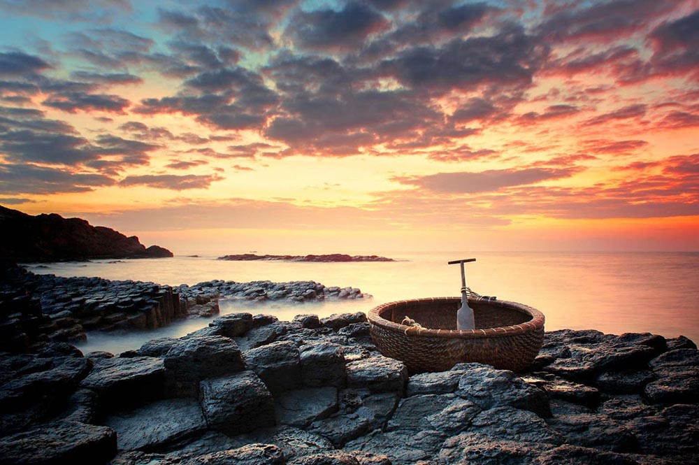 The Sea Cliff of Stone Plates in Phu Yen, Vietnam