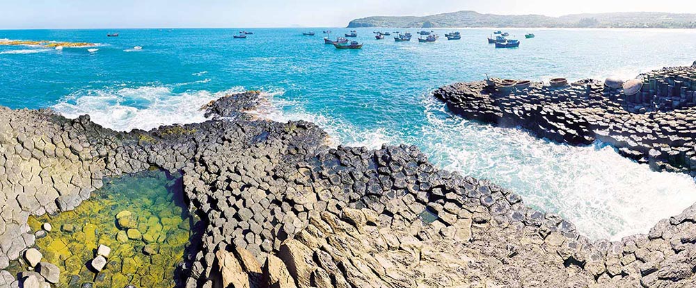 The Sea Cliff of Stone Plates in Phu Yen, Vietnam