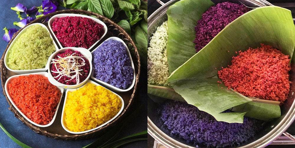 Five-colored sticky rice (Xoi Ngu Sac)